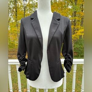 Y2K Candie's Classic Black 3/4 twee preppy lace pocket Blazer L